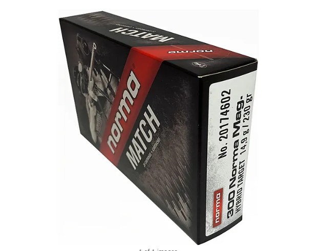 ma Ammunition 20174602 Dedicated Precision Golden Target Match 300NormaMag 230gr Hollow Point Boat Tail 20 Per Box/10 Case Ammo