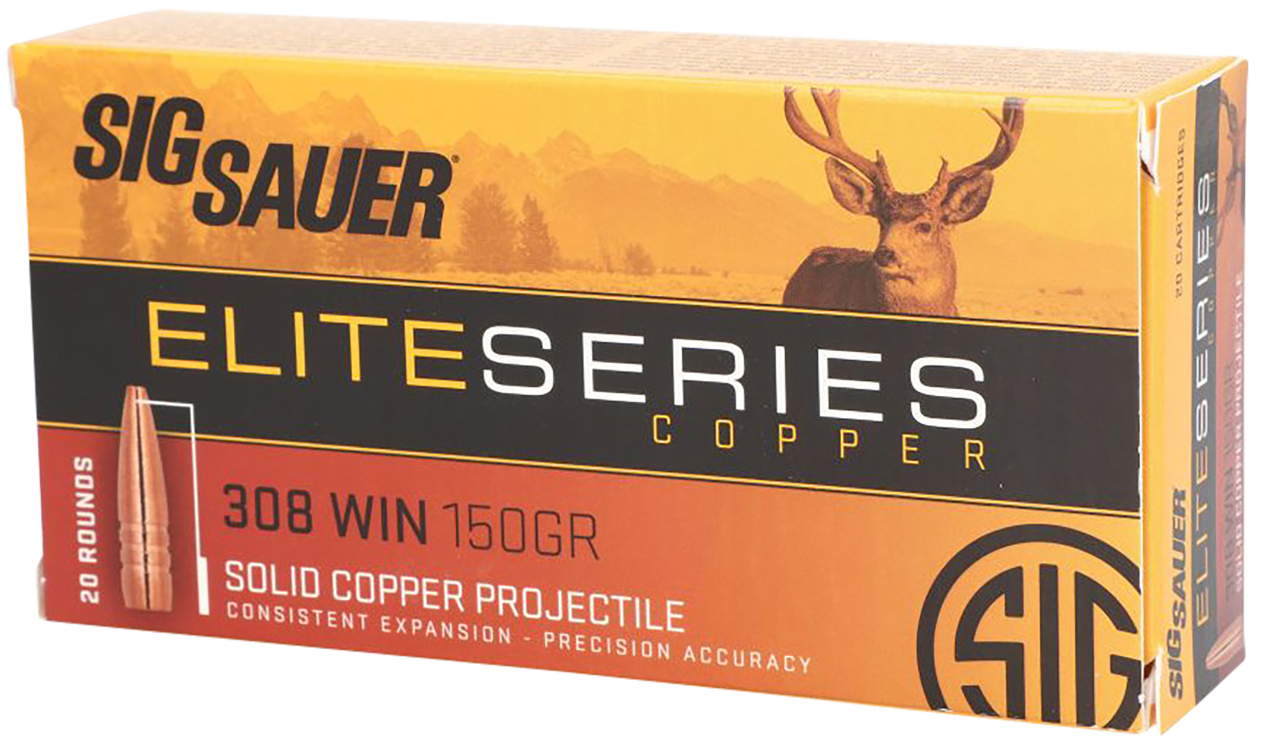  Sauer Elite Copper Hunting Rifle 308 Win. 150 Gr. Copper Solid 20 Rd. Ammo