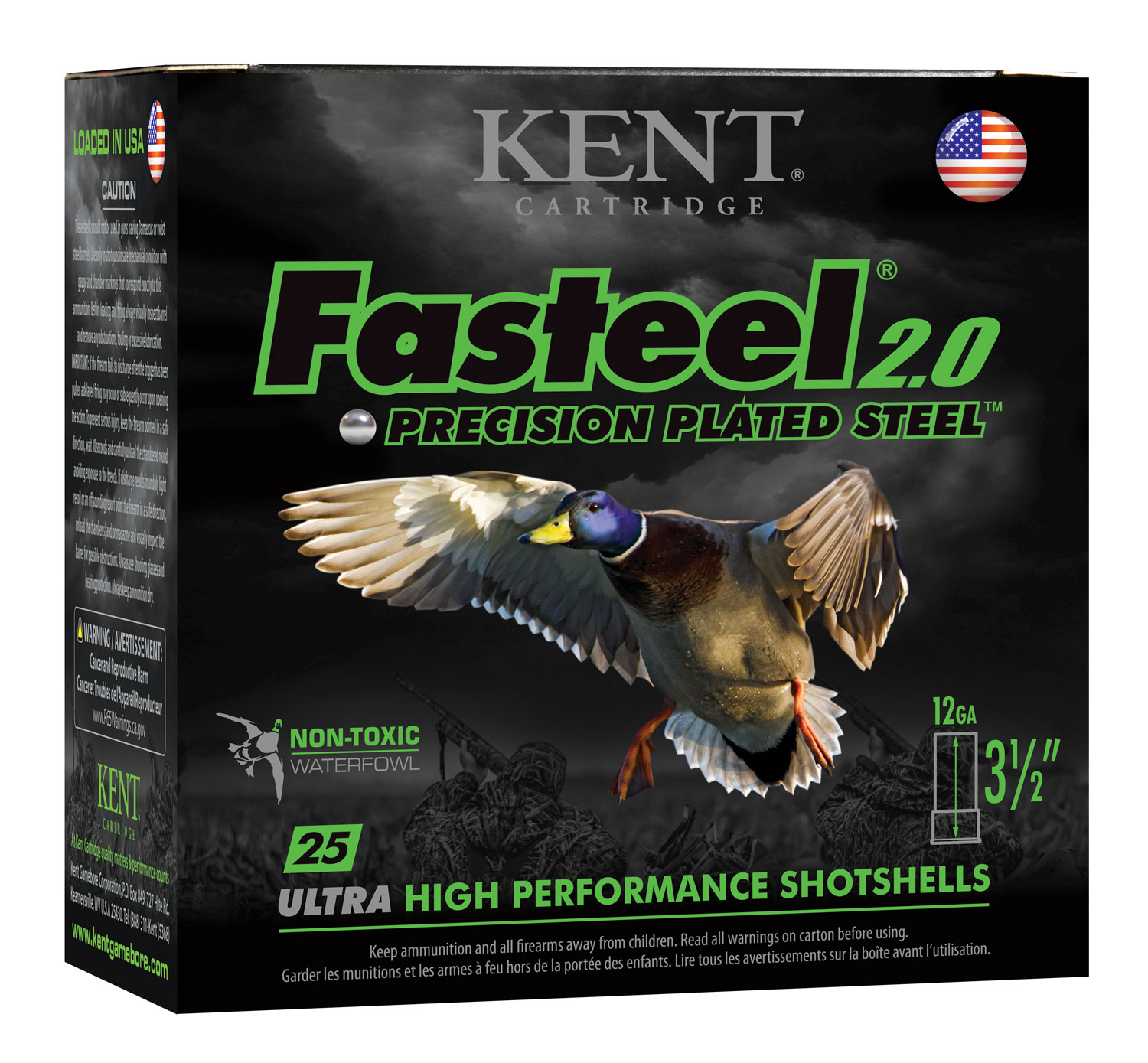 t Fasteel 2.0 Precision Plated Steel Load 12 Ga. 3.5 In. 1 3/8 Oz. BBB Shot 25 Rd. Ammo