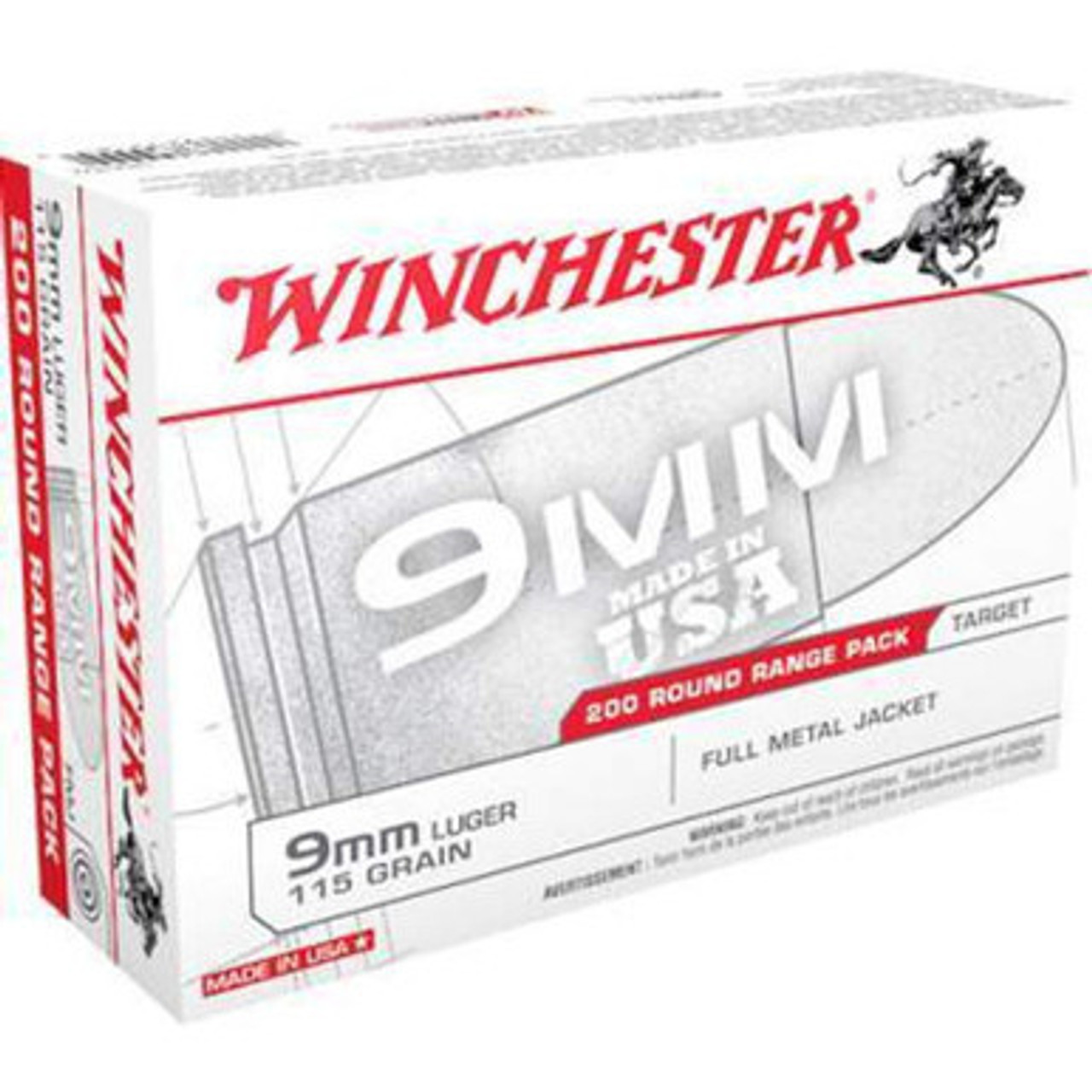 chester USA9W USA 9mm Luger 115 Gr Full Metal Jacket (FMJ) Ammo